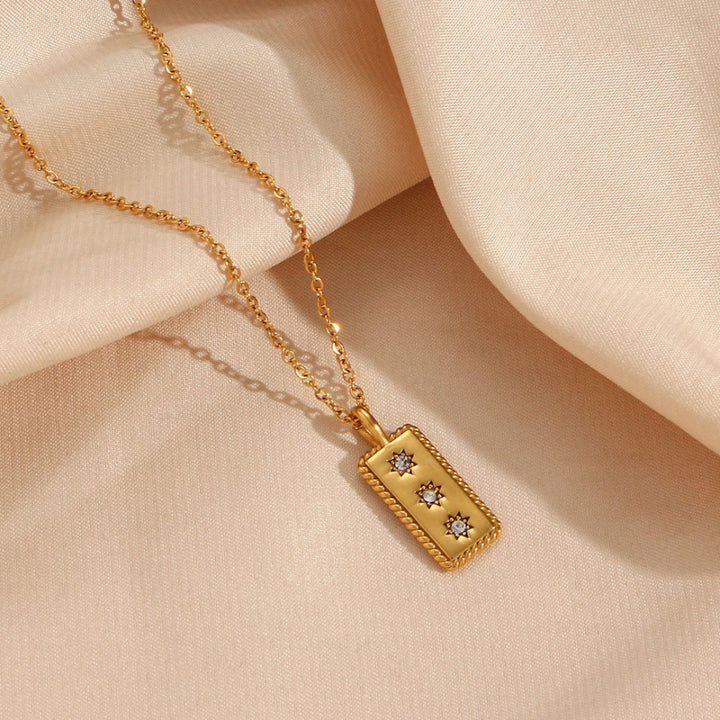 3-Star Rectangle Pendant