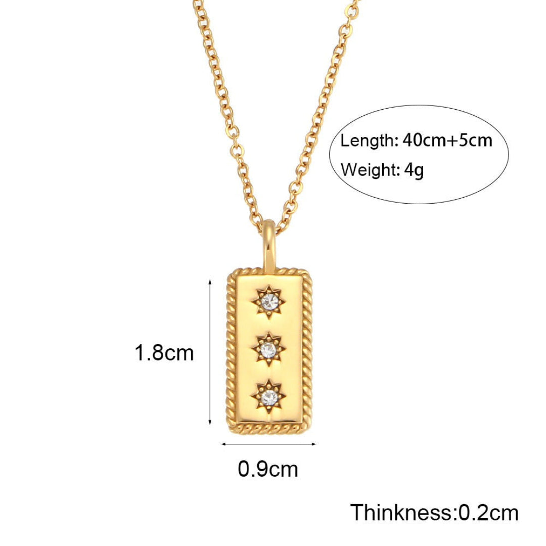 3-Star Rectangle Pendant