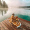 Miel Reversible Blanket Woman At Lake