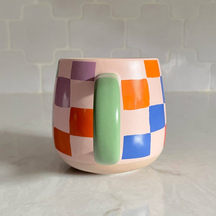 Rainbow Checks Ceramic Mug