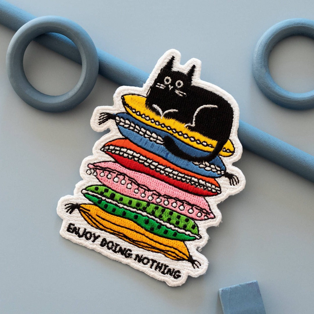 Lazy Cat Embroidered Patch