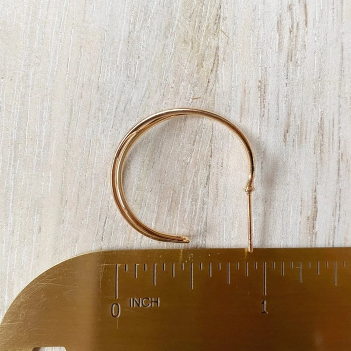 Gold Double Helix Hoops