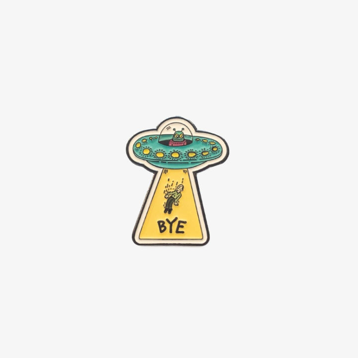 Alien Abduction 'BYE' Enamel Pin