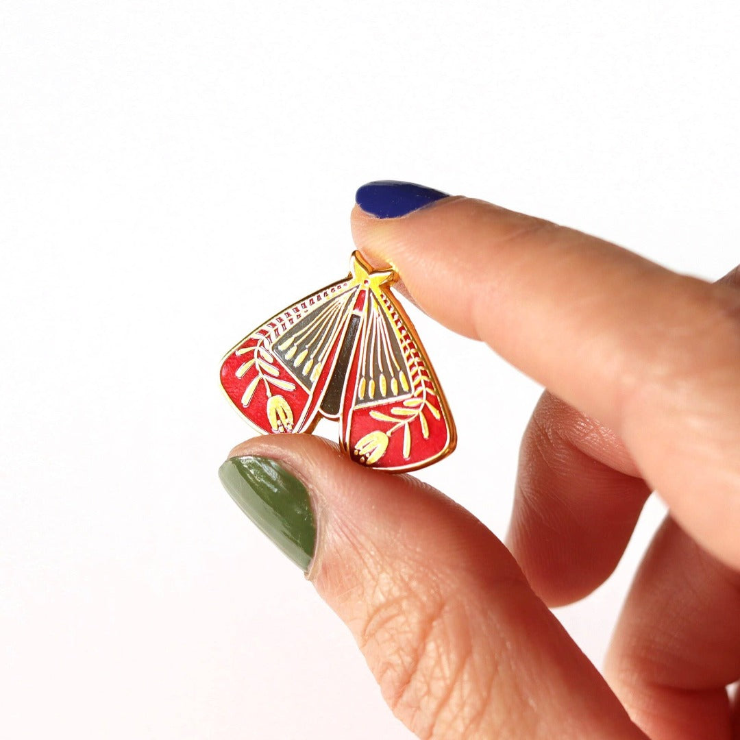 Elegant Moth Enamel Pin
