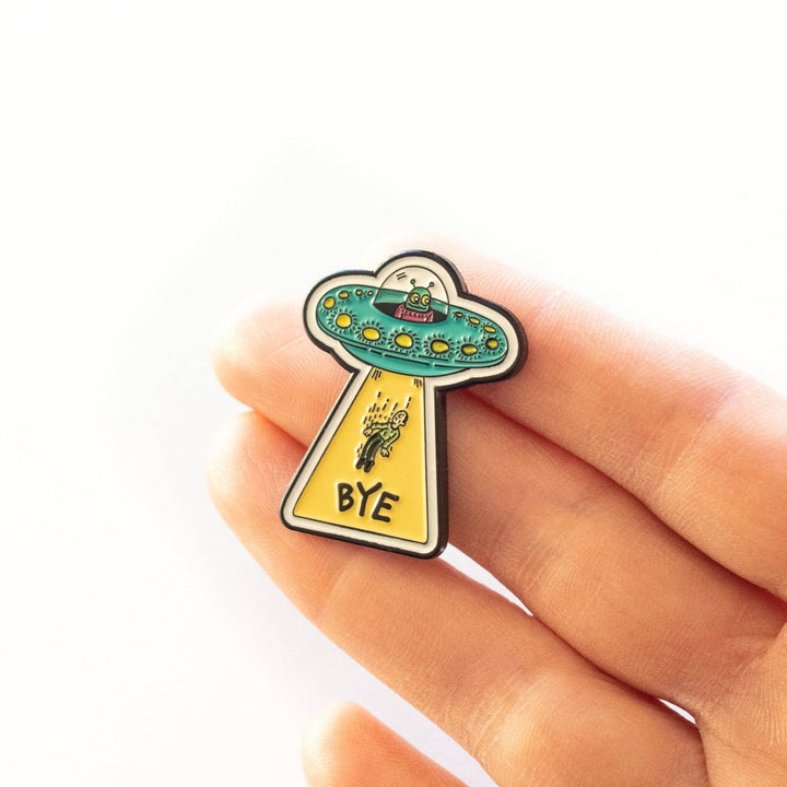 Alien Abduction 'BYE' Enamel Pin