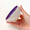 Purple Colourful Trinket Dish, a small bowls with colour on the inside and speckled cream coloured clay on the outside.