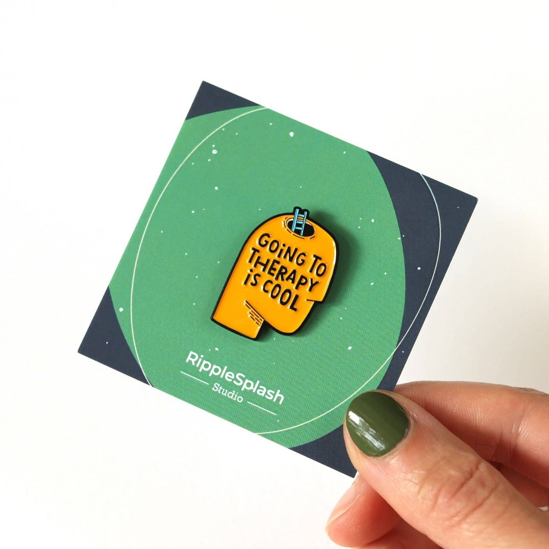 Therapy Positive Message Enamel Pin