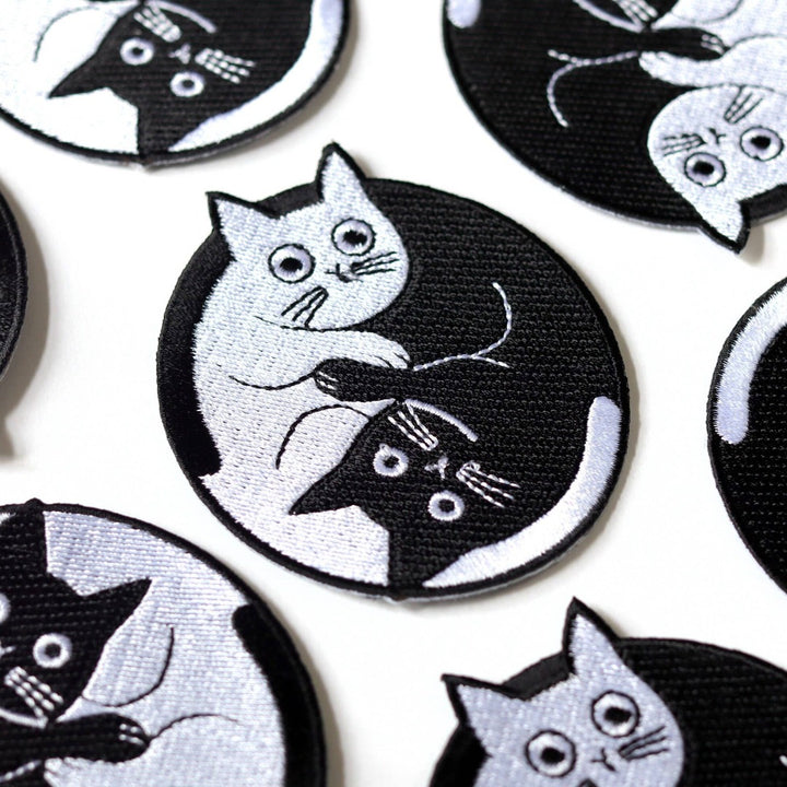 Yin-Yang Feline Harmony Embroidered Patch