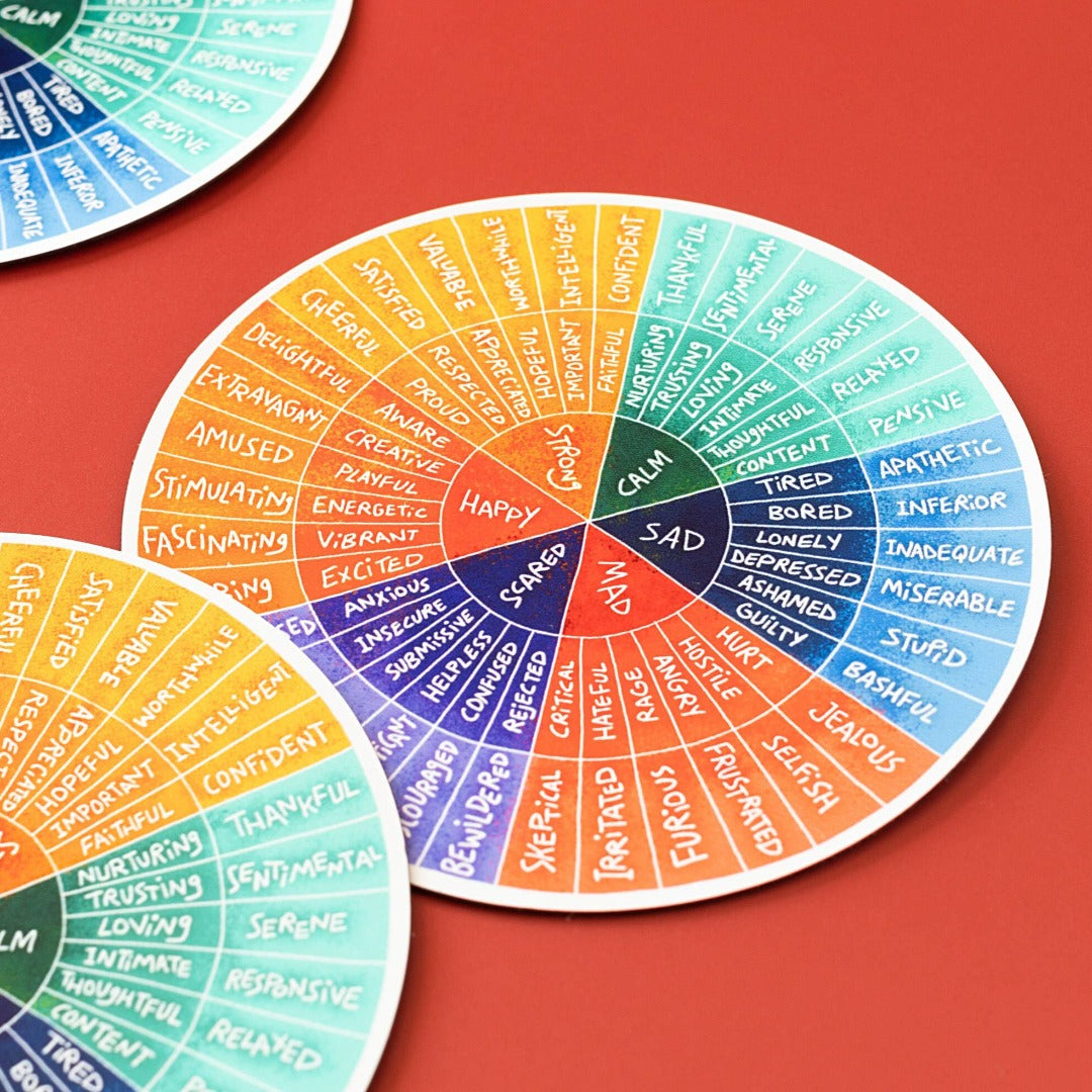 Emotion Wheel Vinyl Sticker | RippleSplash Studio – Cheerfully Made ...
