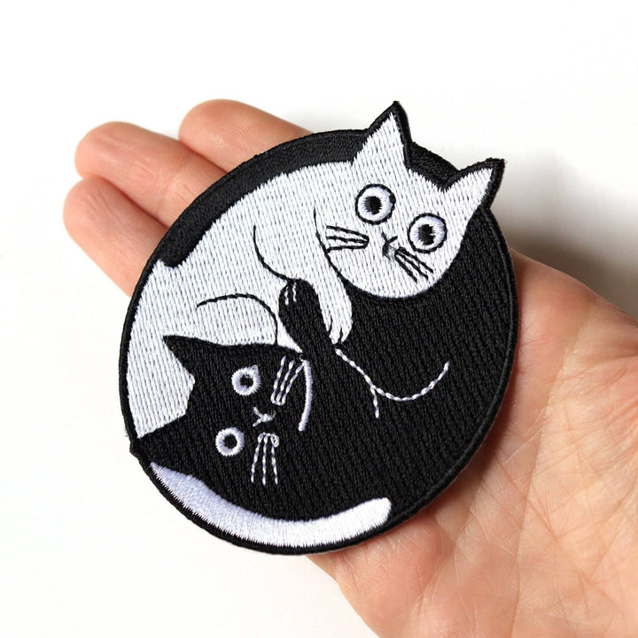 Yin-Yang Feline Harmony Embroidered Patch