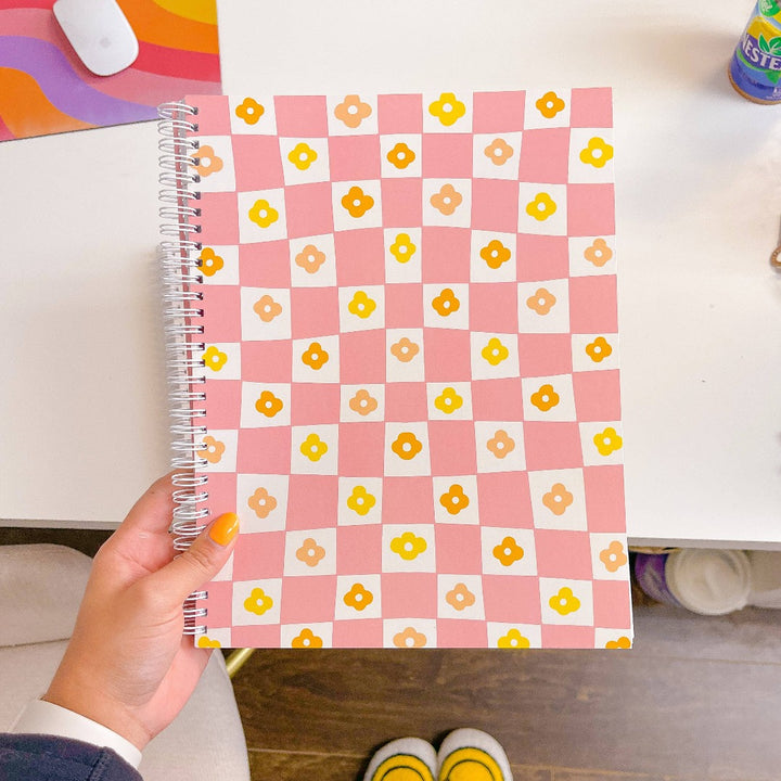 Floral Checker Notebook