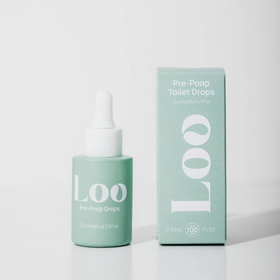 Eucalyptus Citrus Pre-Poop Toilet Drops, a toilet air freshener in a convenient dropper bottle.