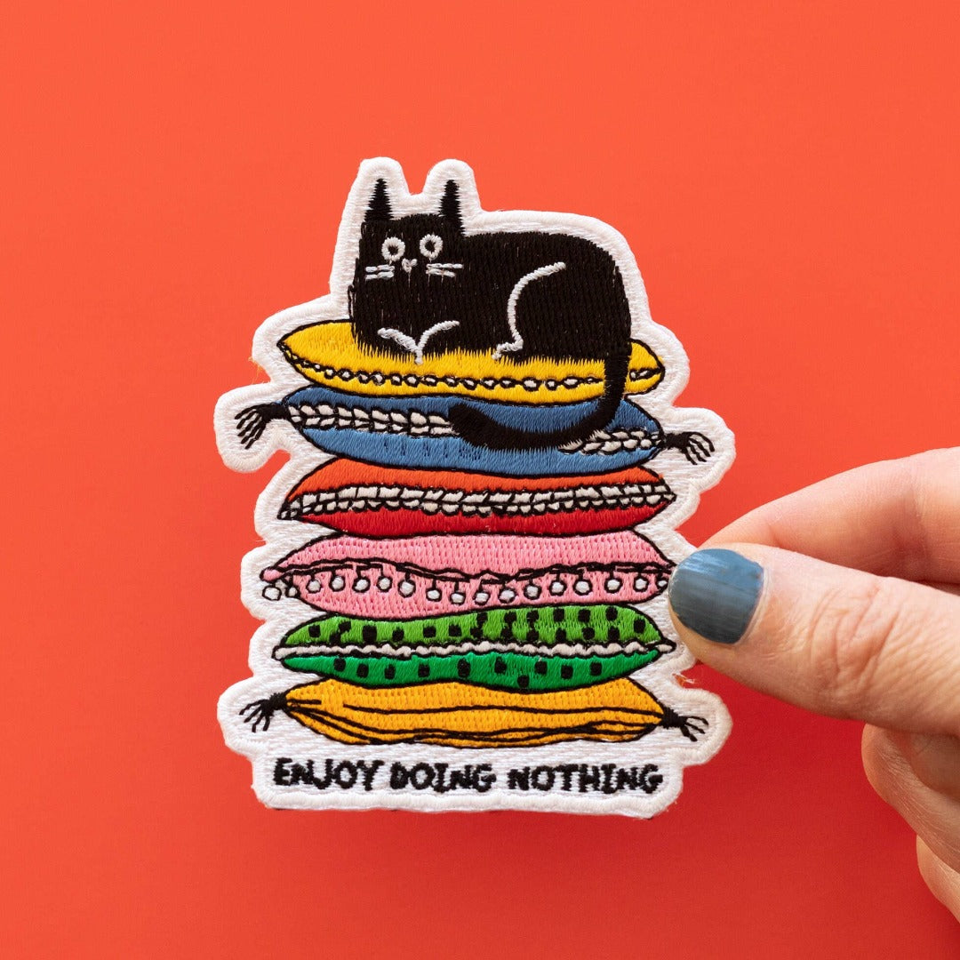 Lazy Cat Embroidered Patch