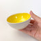 Yellow Colourful Trinket Dish, a small bowls with colour on the inside and speckled cream coloured clay on the outside.
