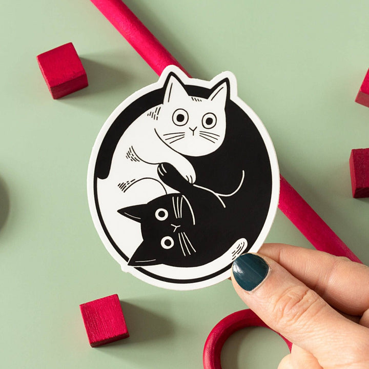 Yin Yang Cats Vinyl Sticker