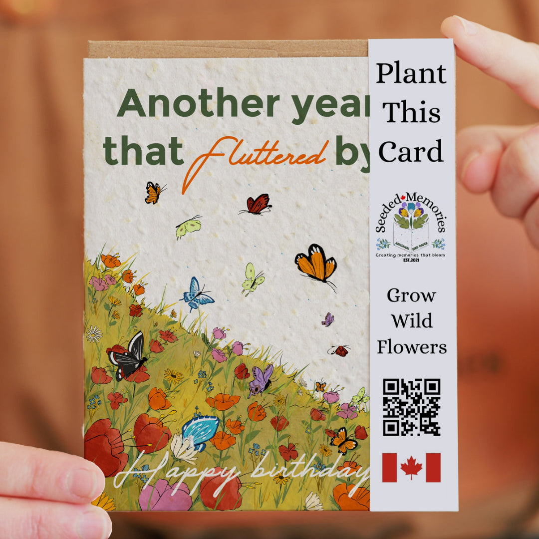 Another year Fluttered by Plantable Birthday Card