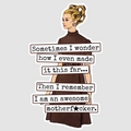 Illustration of a person with text overlay on a light gray background