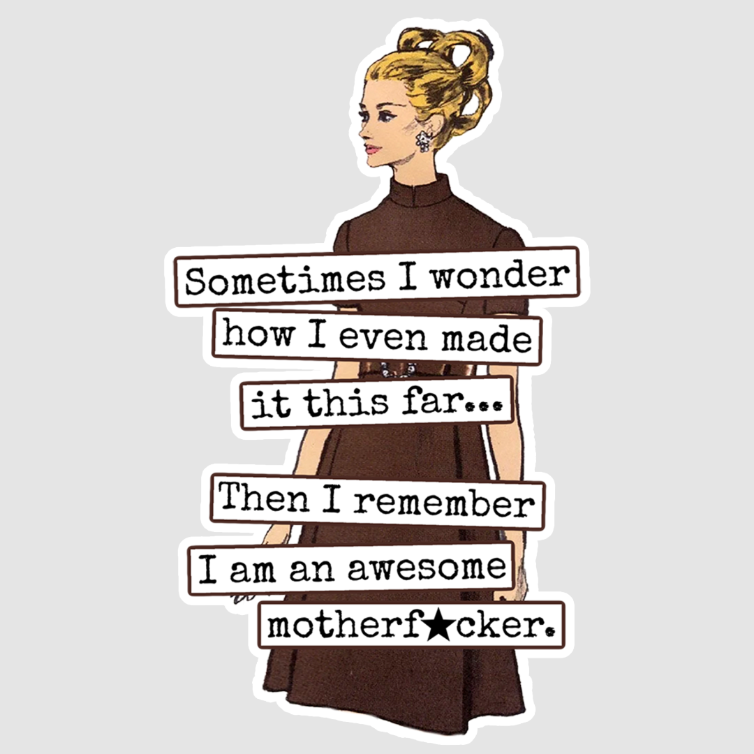 Illustration of a person with text overlay on a light gray background