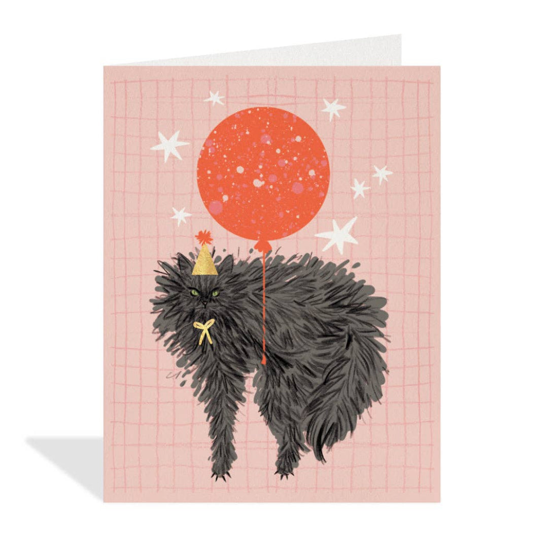 Balloon Cat Birthday Card