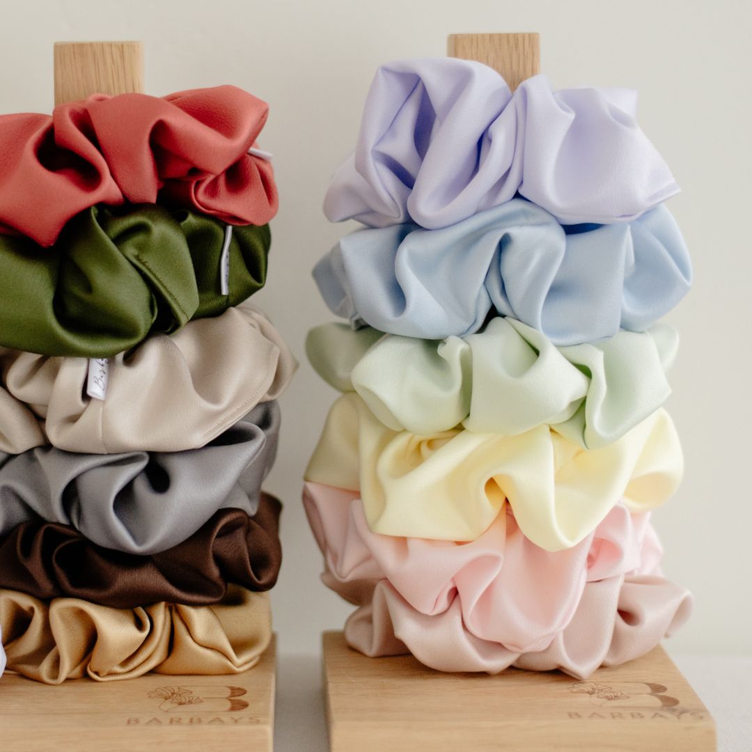 Sky Blue Satin Scrunchie