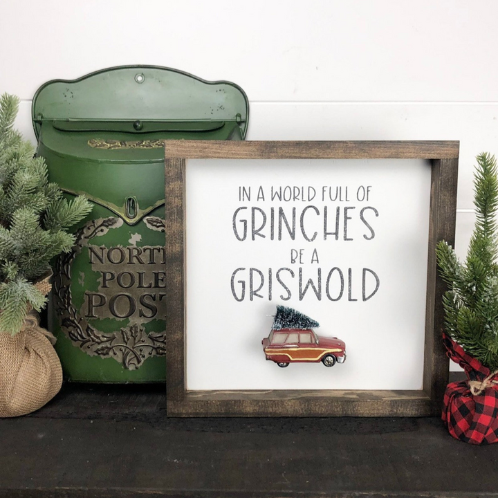 A framed sign with the text 