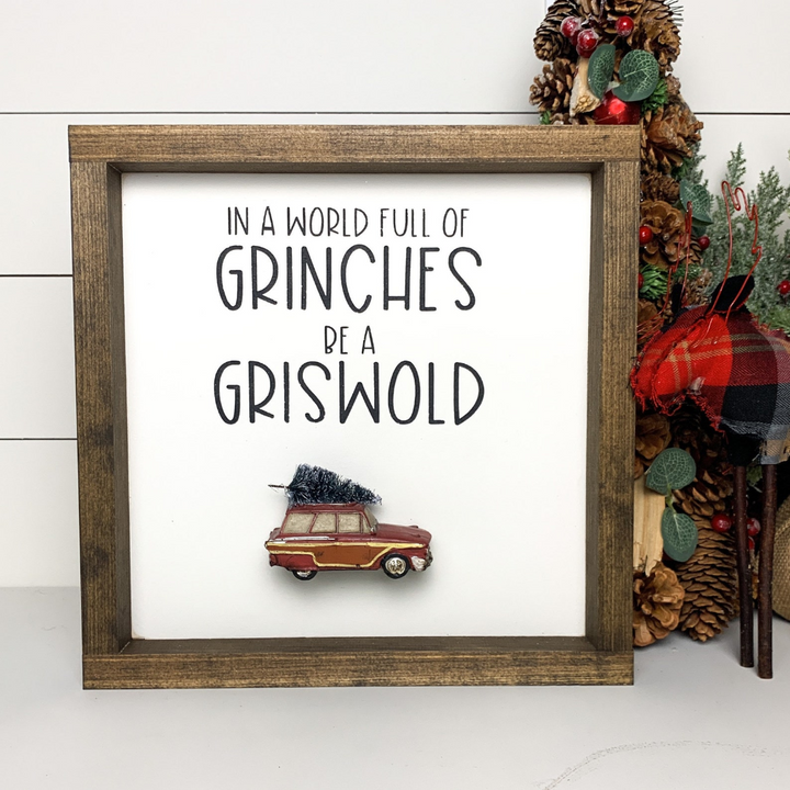 A framed sign with the text 
