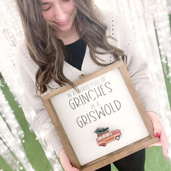 A framed sign with the text 