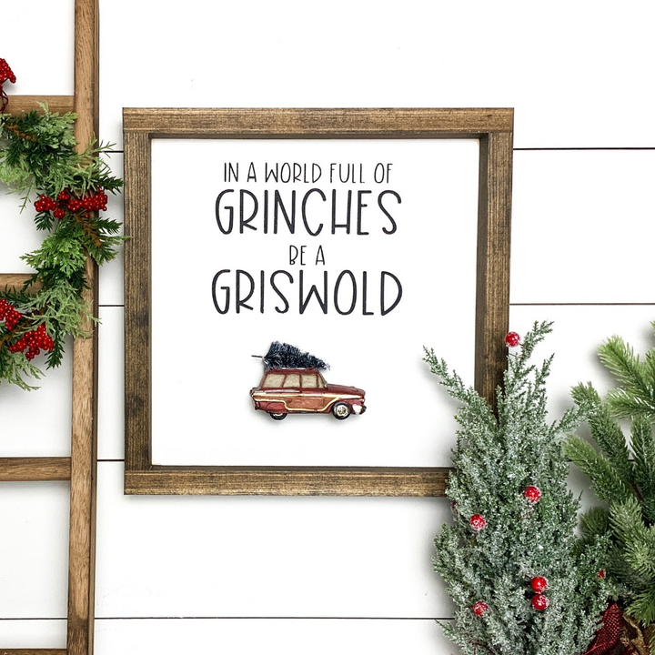 A framed sign with the text 