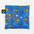 Blue pouch with bee and cactus pattern and 'BEEHAW' text on a white background