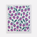 Reusable paper towel with raspberry pattern on a white background