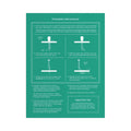 Instructions for punching a canvas on a green background