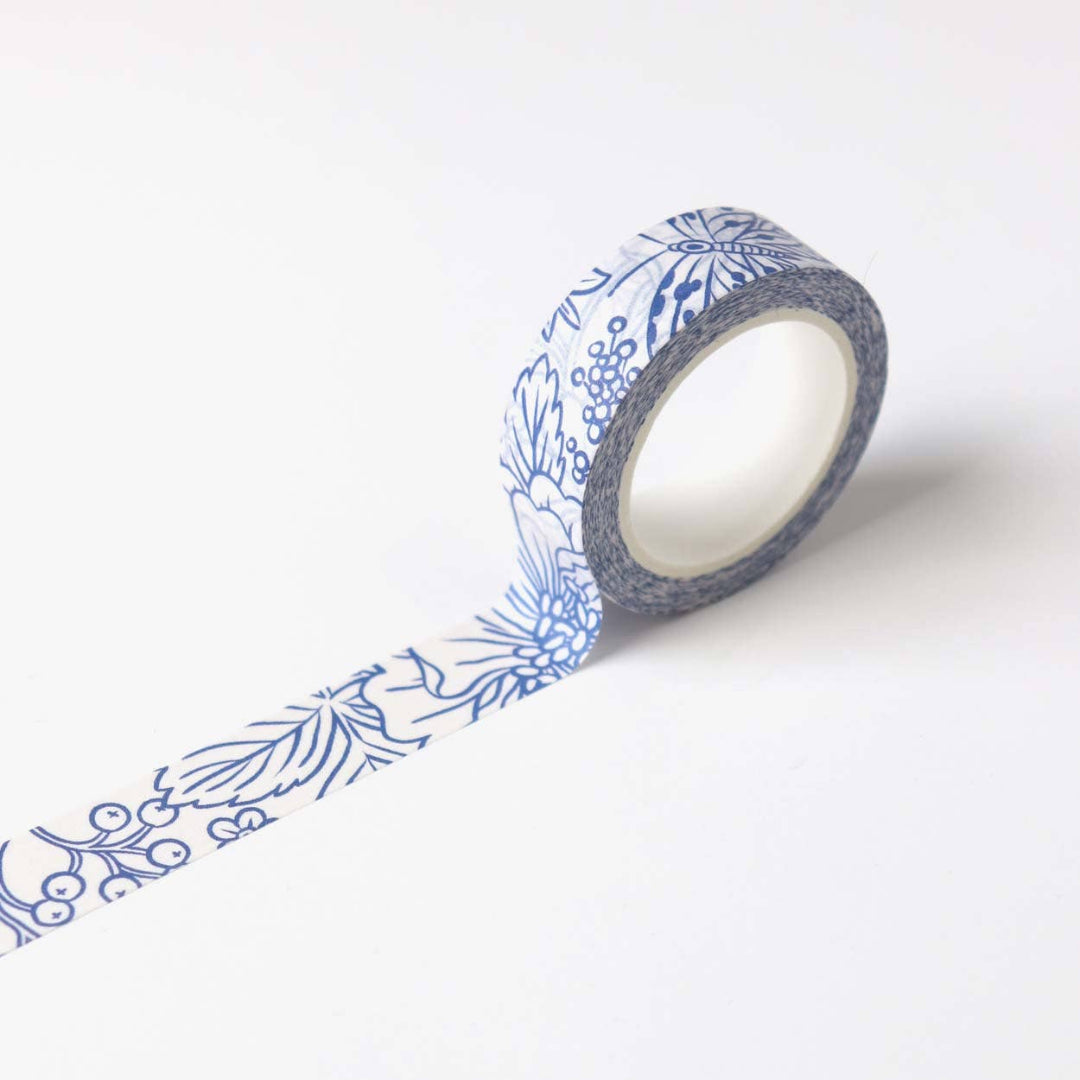 Blue Floral Washi Tape