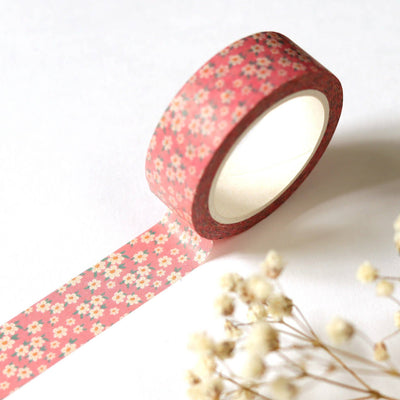 Decorative tape with floral pattern on a white background