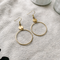 Brass Deco Circle Earrings