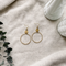 Brass Deco Circle Earrings