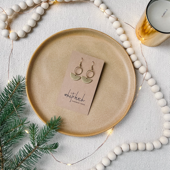 Brass Mini Circle Earrings