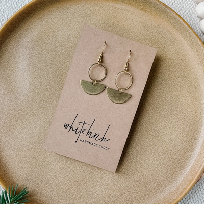 Brass Mini Circle Earrings
