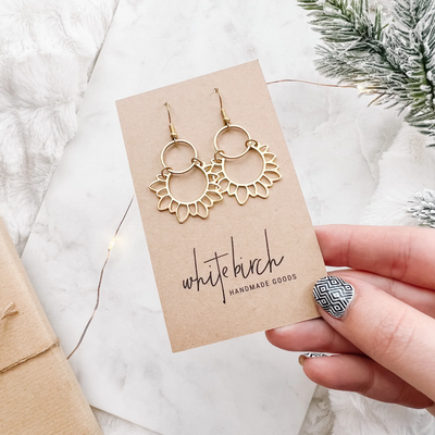 Brass Sunflower Earrings