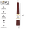 Two brown beeswax candles are standing upright, tied together with a string. The candles have a label that says 