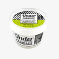 Under Carriage deodorant cream container on a white background
