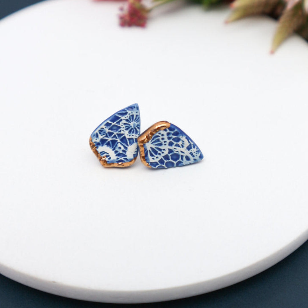 Cobalt Lace Studs
