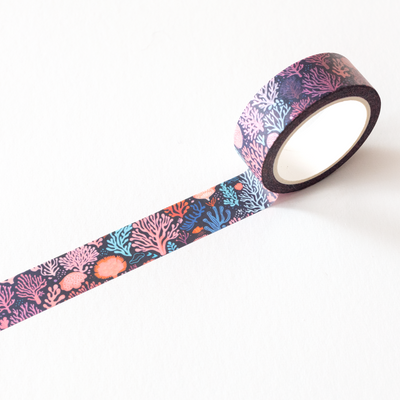 Decorative tape with coral pattern on a white background