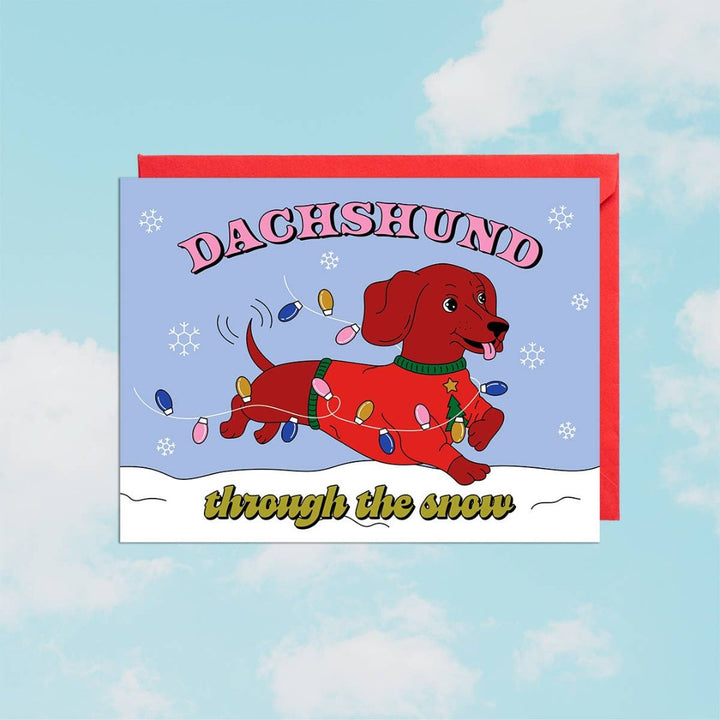Dachshund Through The Snow Holiday Card