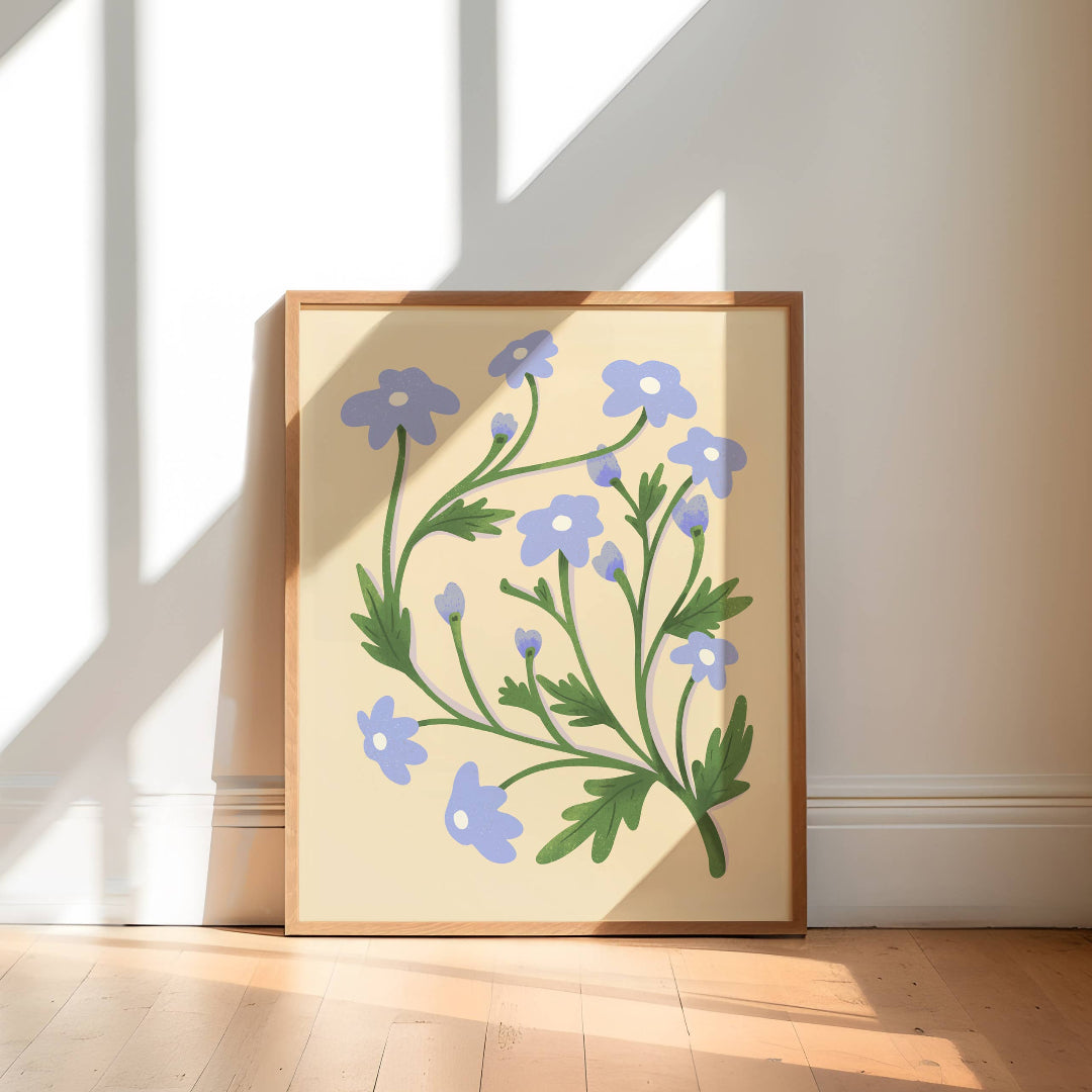 Dainty Blue Flowers Art Print