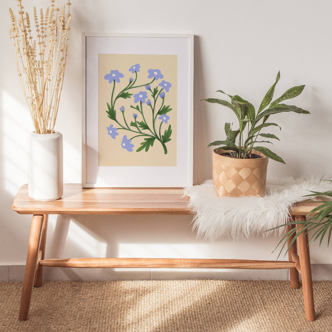 Dainty Blue Flowers Art Print