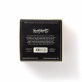 Black box with white text on a white background