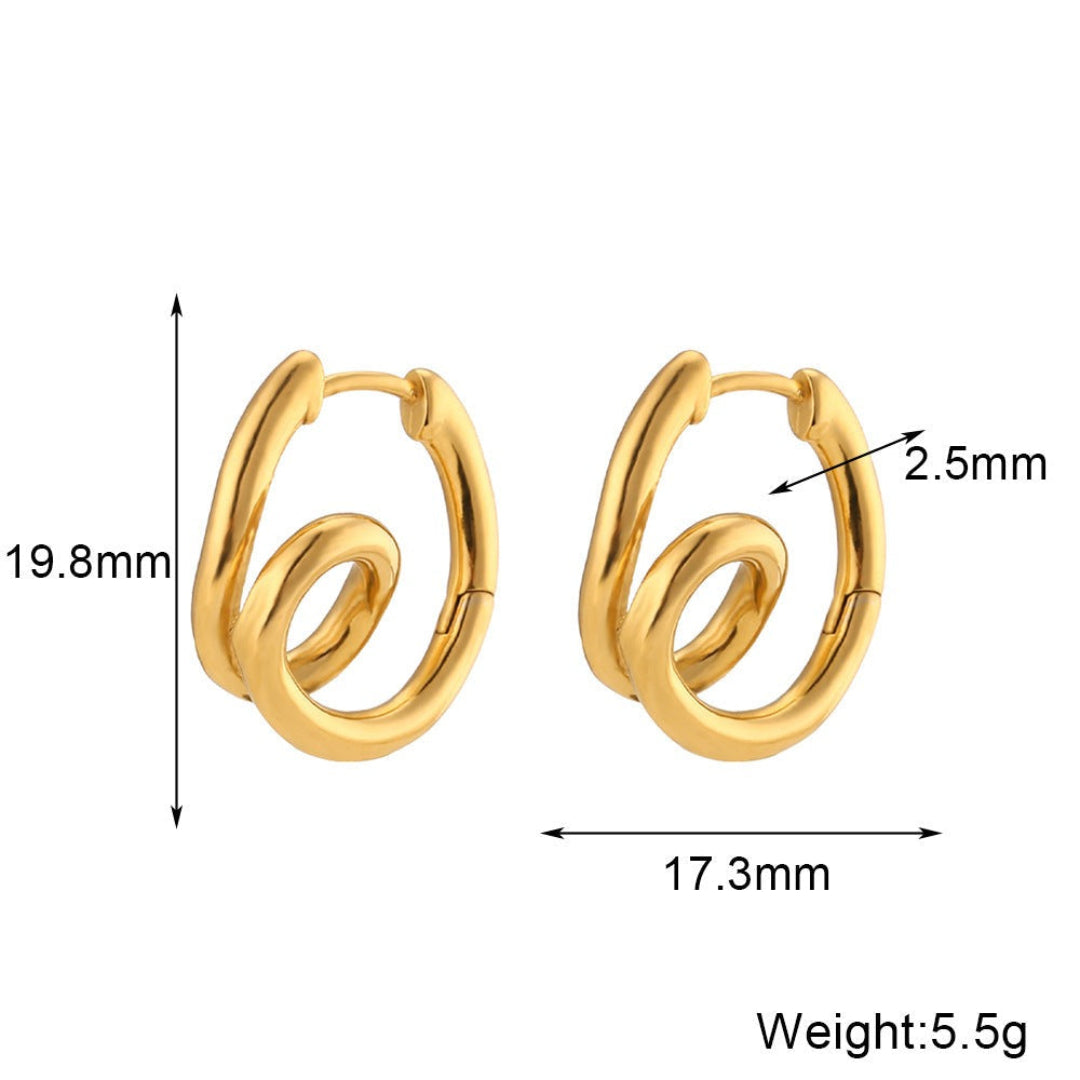 Double Loop Spiral Earrings