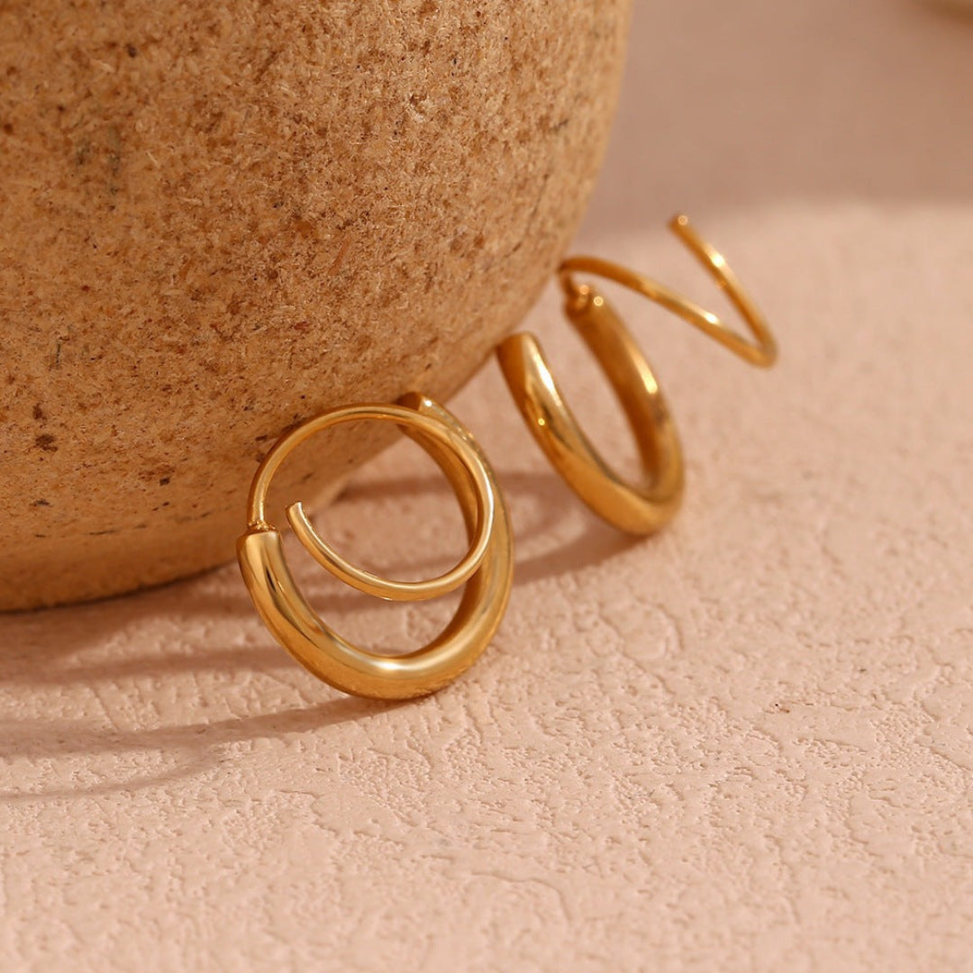 Double Wire Wound Spiral Earrings