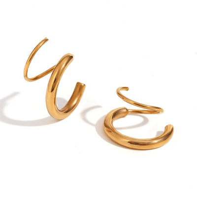 Double Wire Wound Spiral Earrings