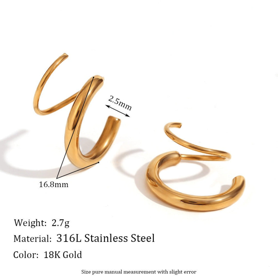 Double Wire Wound Spiral Earrings